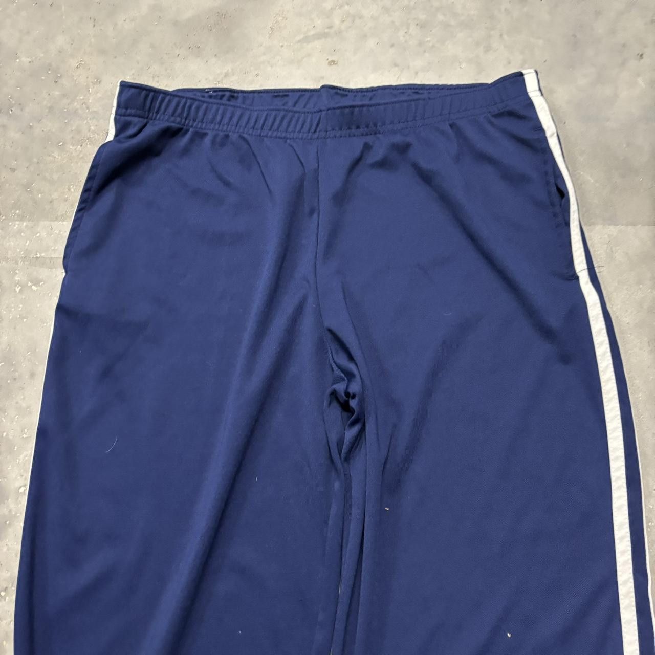 Japanese Brand × Vintage Crazy Vintage Y2K/2000s Baggy Blue Striped Streetwear Track Pants! Size US 34 / EU 50 - 3 Thumbnail