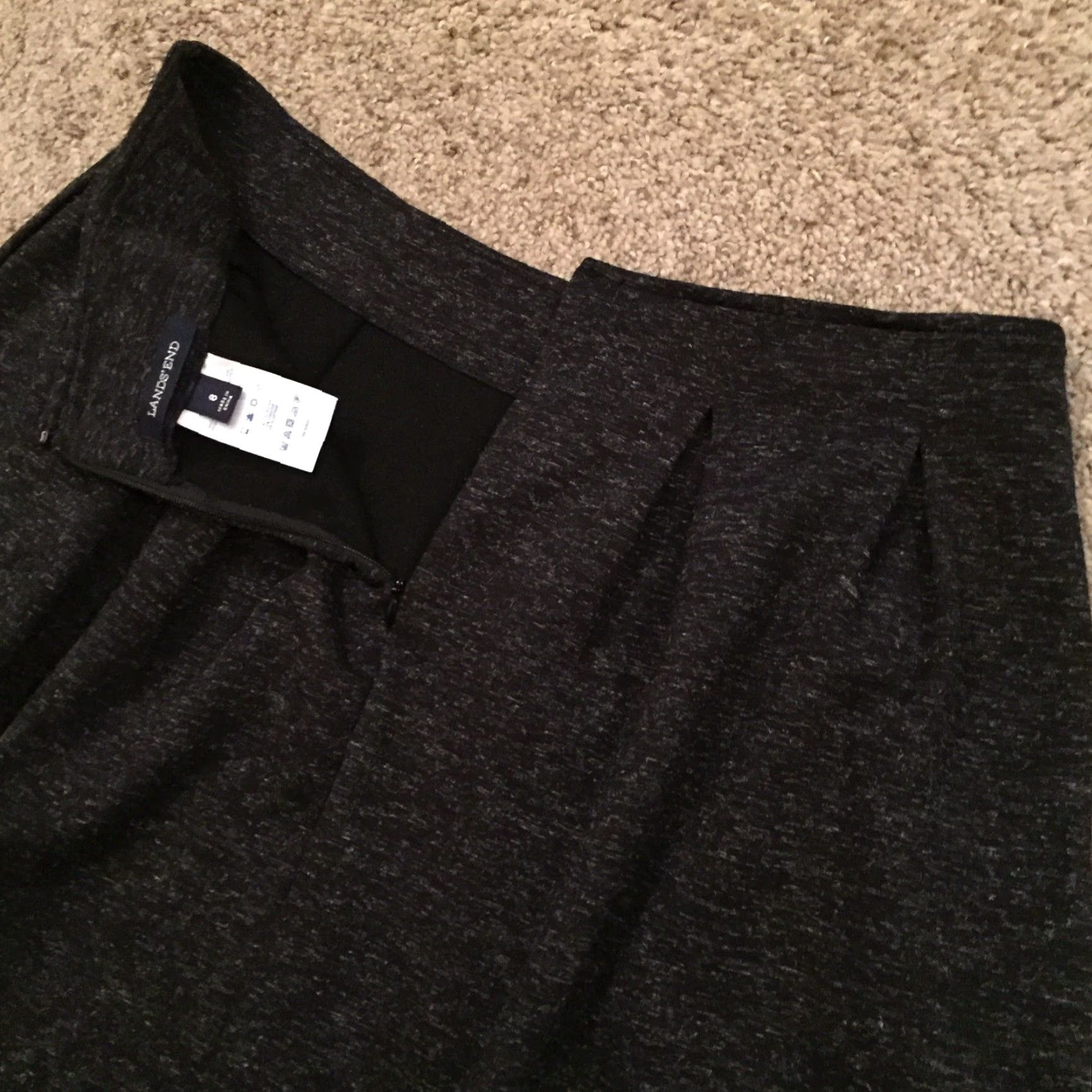 Lands' End Lands' End Skirt Women Knee Length Regular Size 8 Gray Pleated Pockets Flare[Zip] Size 30" / US 8 / IT 44 - 7 Thumbnail
