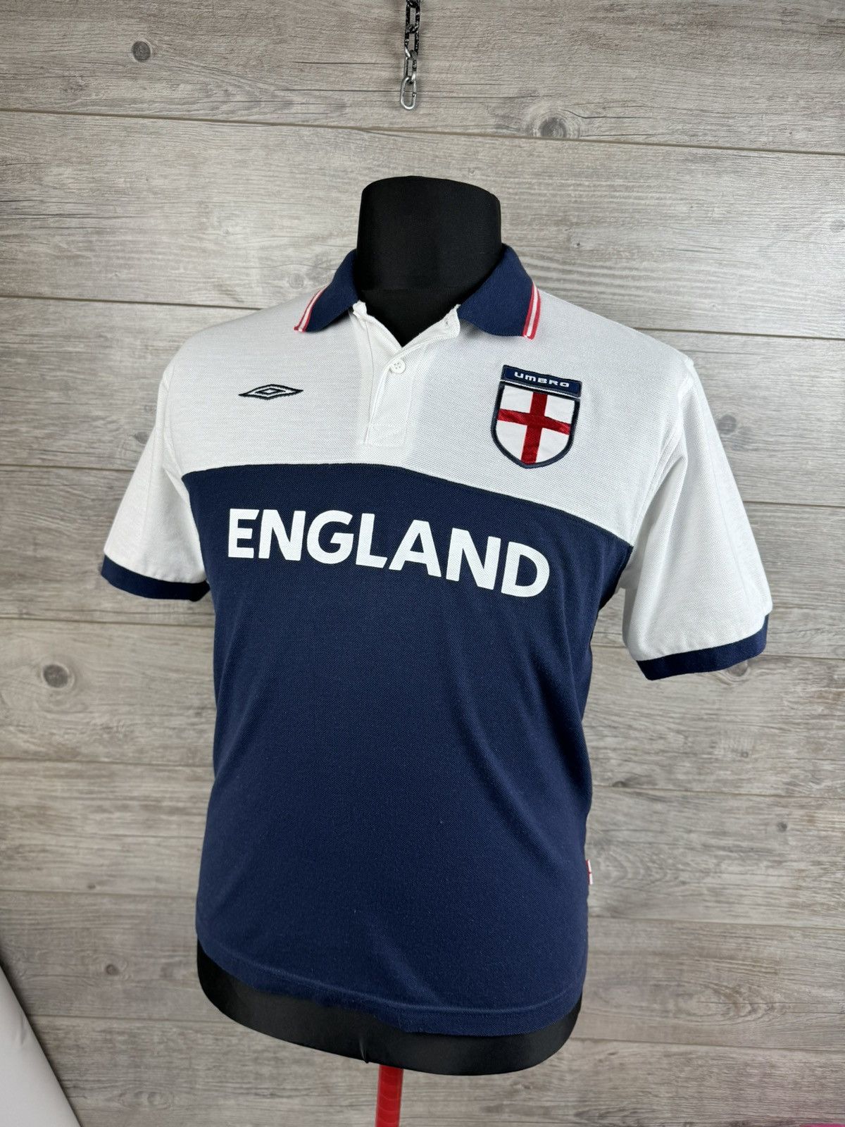 UMBRO POLO BIG LOGO ENGLAND 🏴󠁧󠁢󠁥󠁮󠁧󠁿 VINTAGE SITY SERIES SIZE M