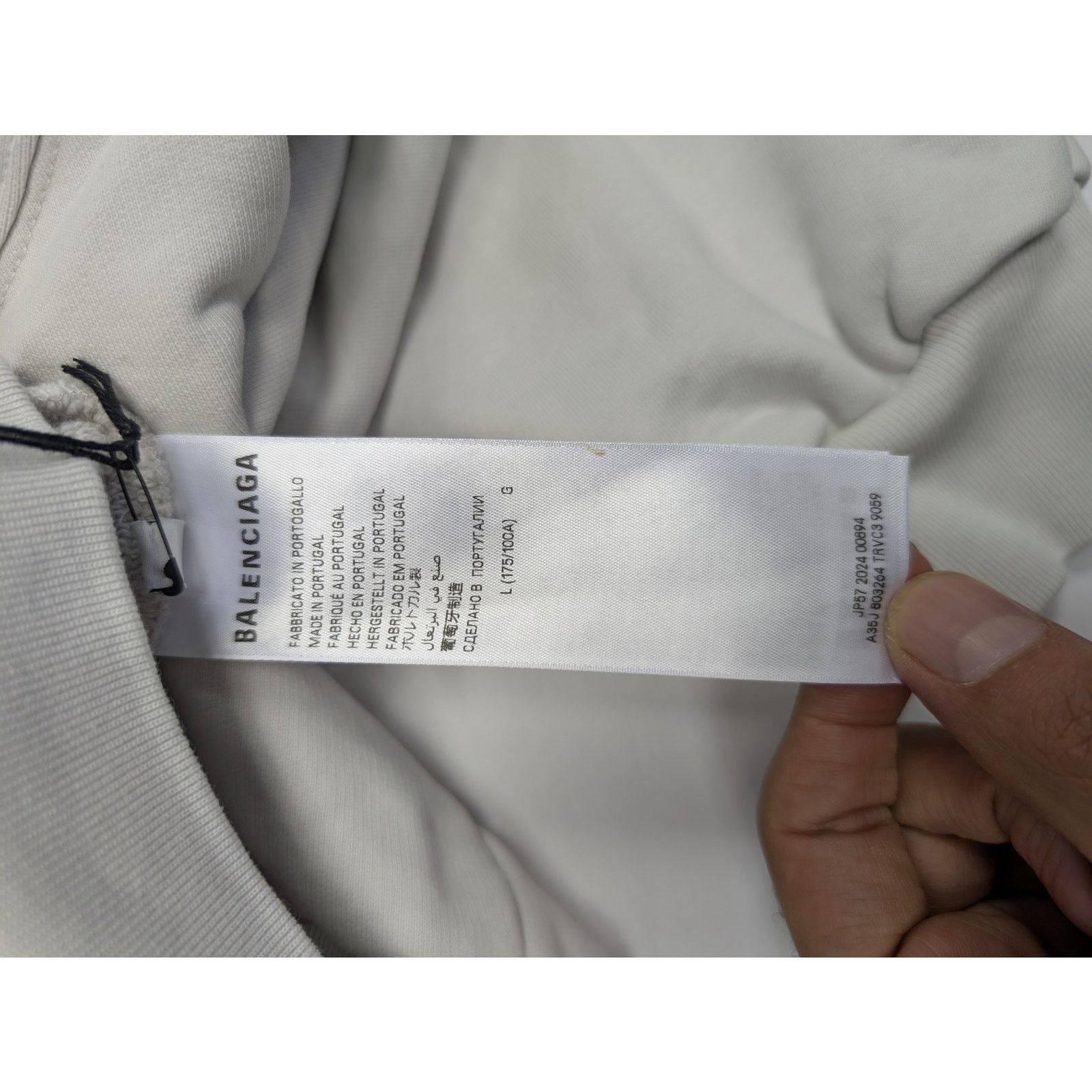 Balenciaga o1rshd1 Zip-up Hoodie Loop Sports Icon Print Mol Dirty White Size US L / EU 52-54 / 3 - 15 Thumbnail