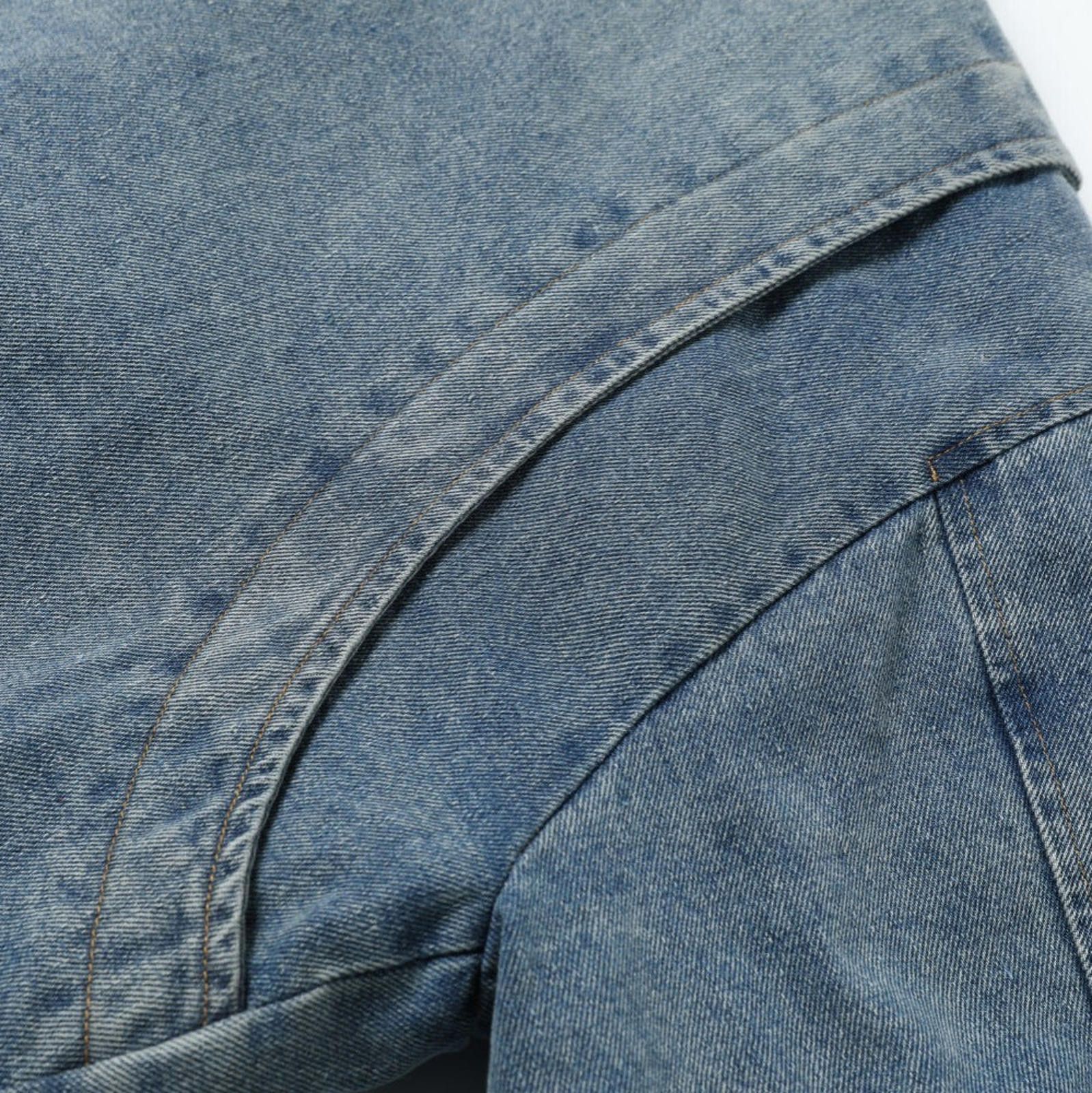 Vintage Blue Denim Bomber Jacket with Faux Fur Lining Size US M / EU 48-50 / 2 - 3 Thumbnail