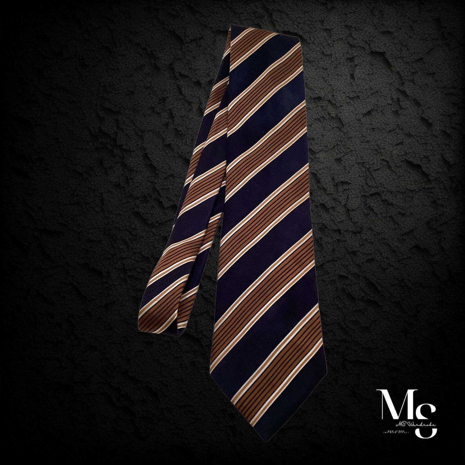 Brioni BRIONI XL Blue Brown Luxury Silk Tie Hand Made In Italy W: 3 Size ONE SIZE - 7 Thumbnail