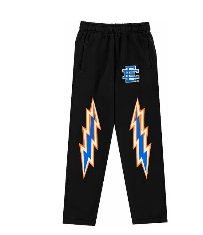 Eric Emanuel Eric Emanuel EE black w blue lightning bolt sweatpants large Size US 32 / EU 48 - 1 Thumbnail