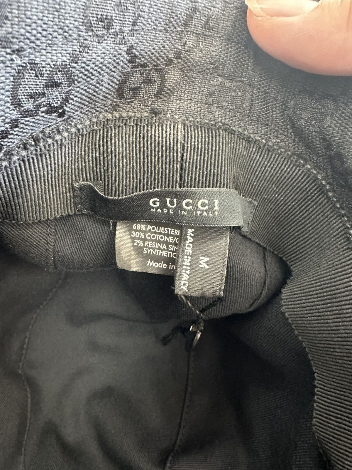 Gucci GUCCI BUCKET HAT MONOGRAM BLACK MEDIUM Size 32 - 9 Thumbnail