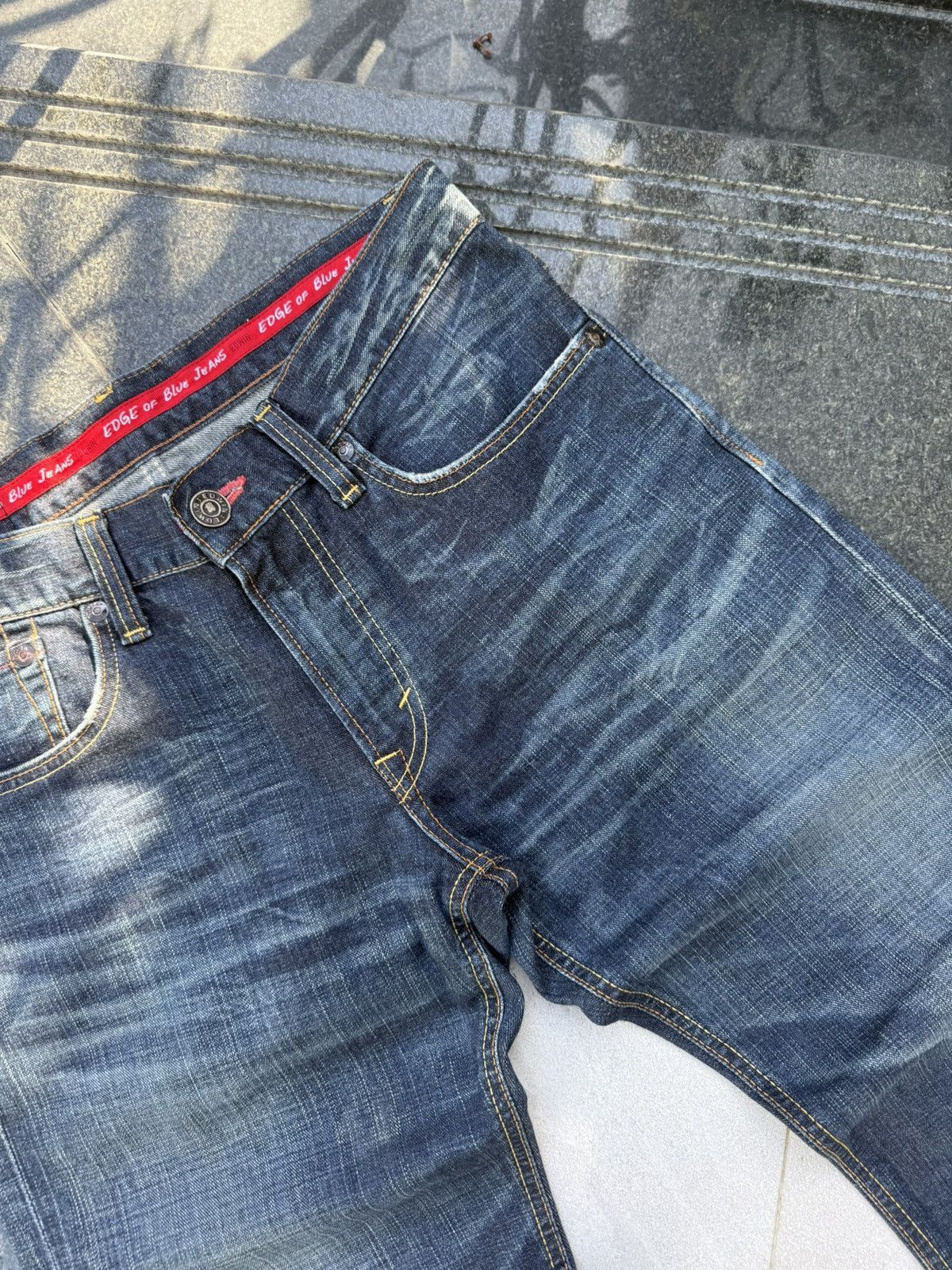 Edwin × Vintage 90’s EDWIN 503 JAPANESE BRAND POCKET LOGORETRO SALVEGE DENIM Size US 32 / EU 48 - 12 Thumbnail