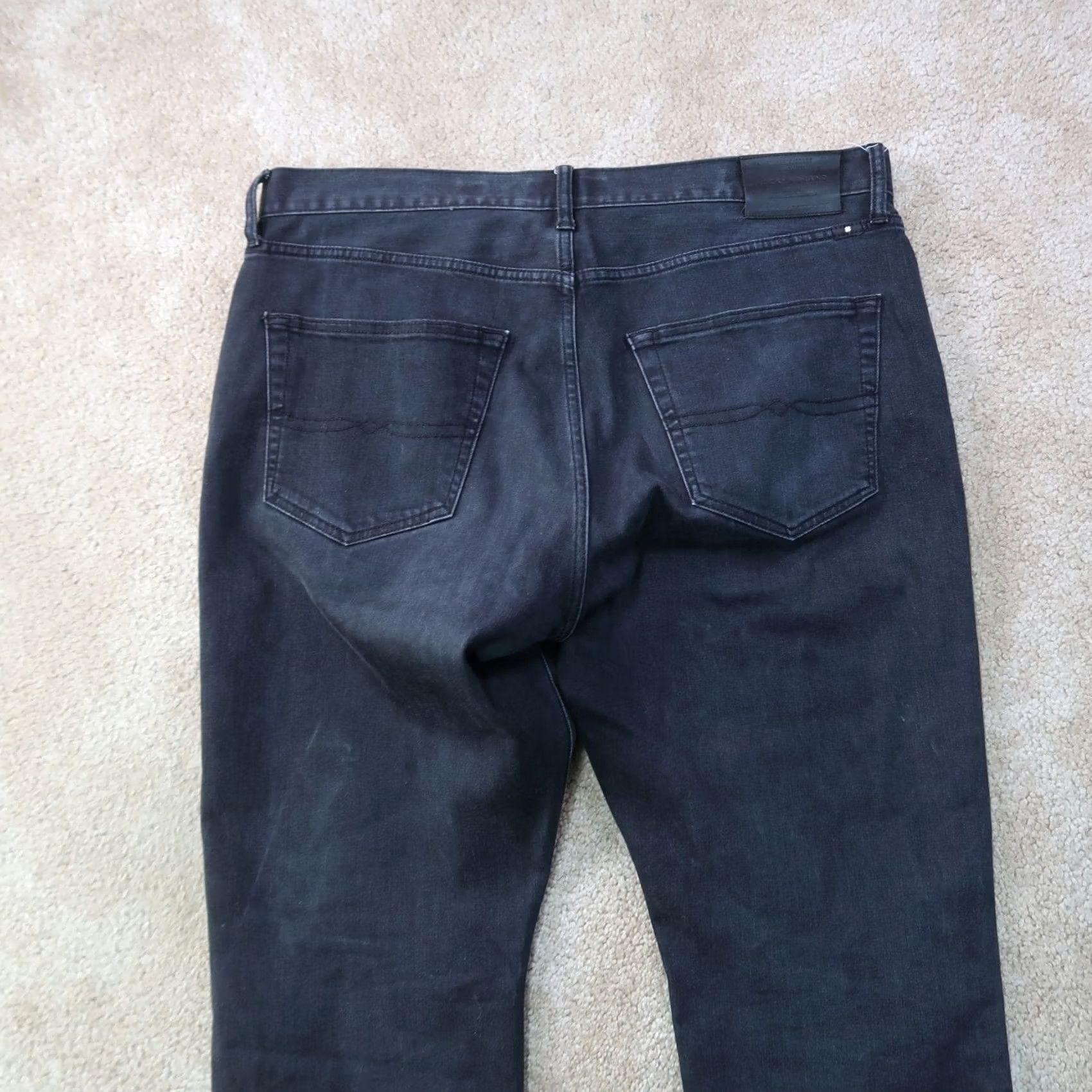 Lucky Brand Lucky Brand 410 Jeans Men's 36x30 Slim Straight Denim Black 5-Pocket Belt Loops Regular Cotton Blend Zip Closure Distressed No Vintage No Distressed? Size US 36 / EU 52 - 7 Thumbnail