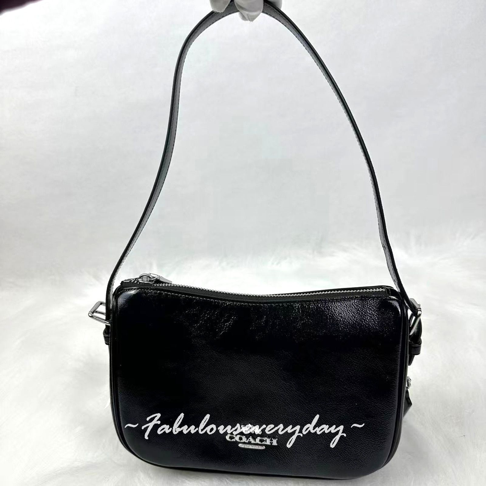 Coach Coach Kailey Shoulder/Crossbody Bag In Leather/Silver/Black Size ONE SIZE - 1 Thumbnail