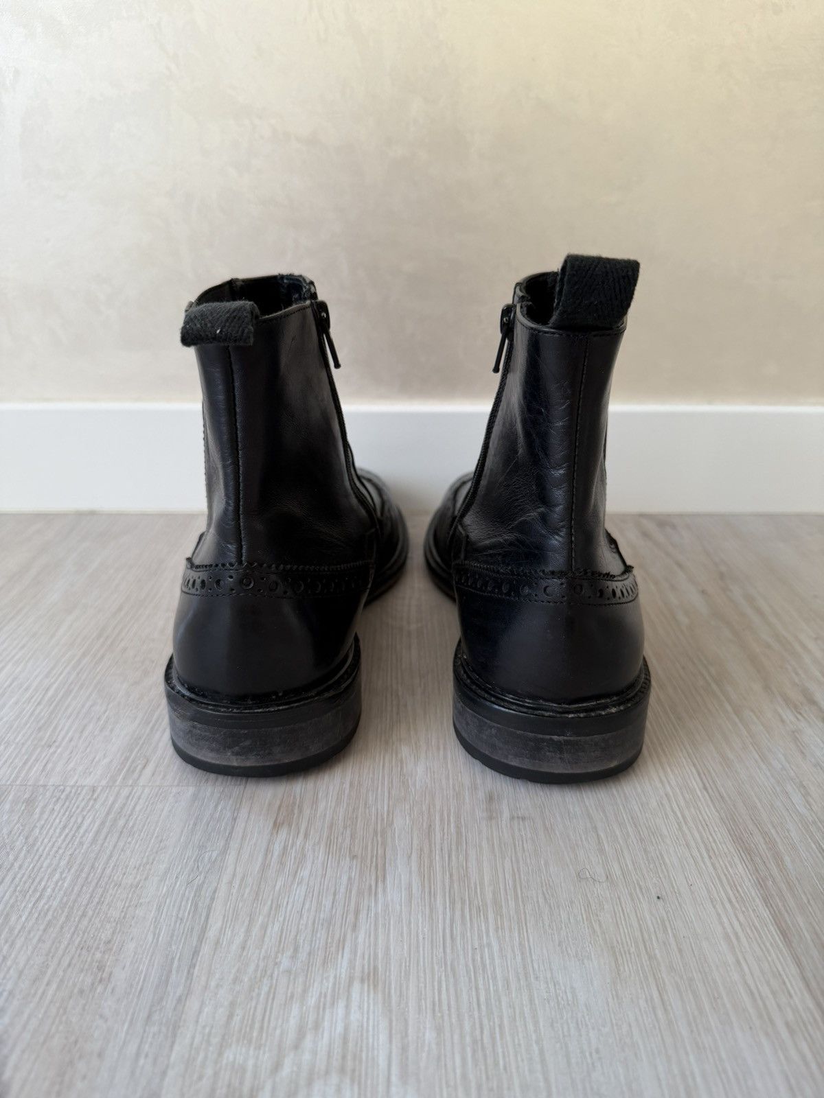 If Six Was Nine AS 98 Vibe Artisan Black Leather Side Zip Ankle Biker Boots Size US 9 / EU 42 - 9 Thumbnail