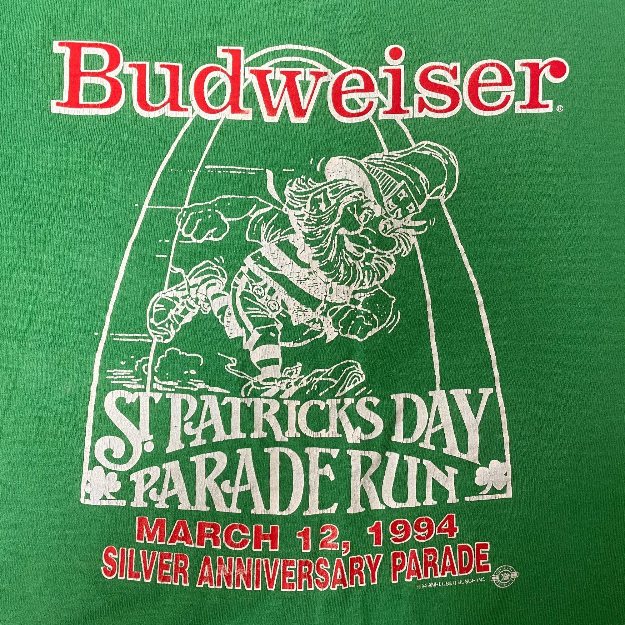 Fruit Of The Loom Vtg BEST BUDWEISER Beer ST PATRICK'S DAY Parade T Shirt Size US L / EU 52-54 / 3 - 2 Thumbnail