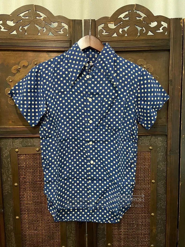 Junya Watanabe Junya Watanabe Blue Polka Dot Short Sleeve Shirt. Size US M / EU 48-50 / 2 - 1 Thumbnail