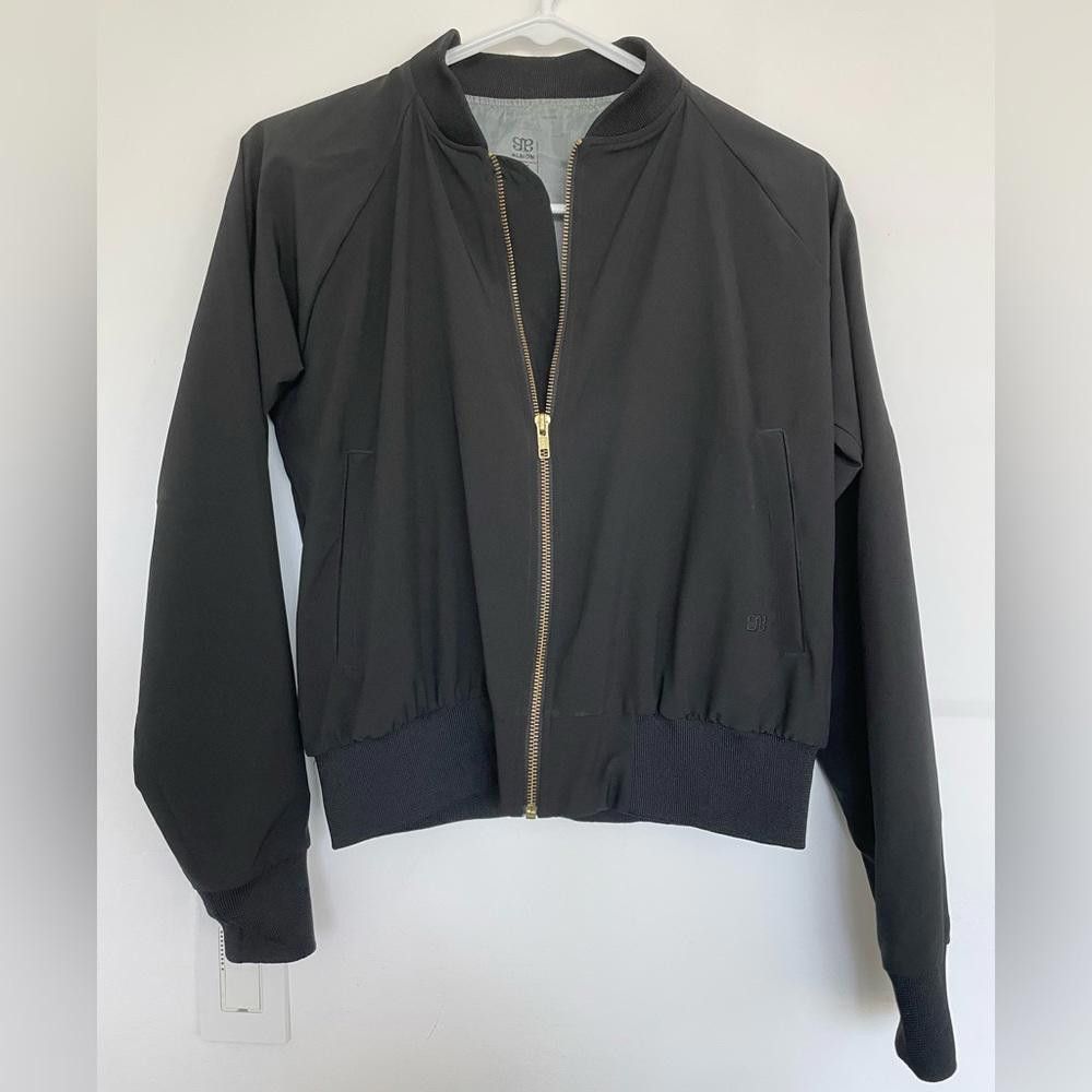 Designer Albion Fit Women’s Black w/Gold Zipper Bomber Jacket XS Size XS / US 0-2 / IT 36-38 - 2 Thumbnail