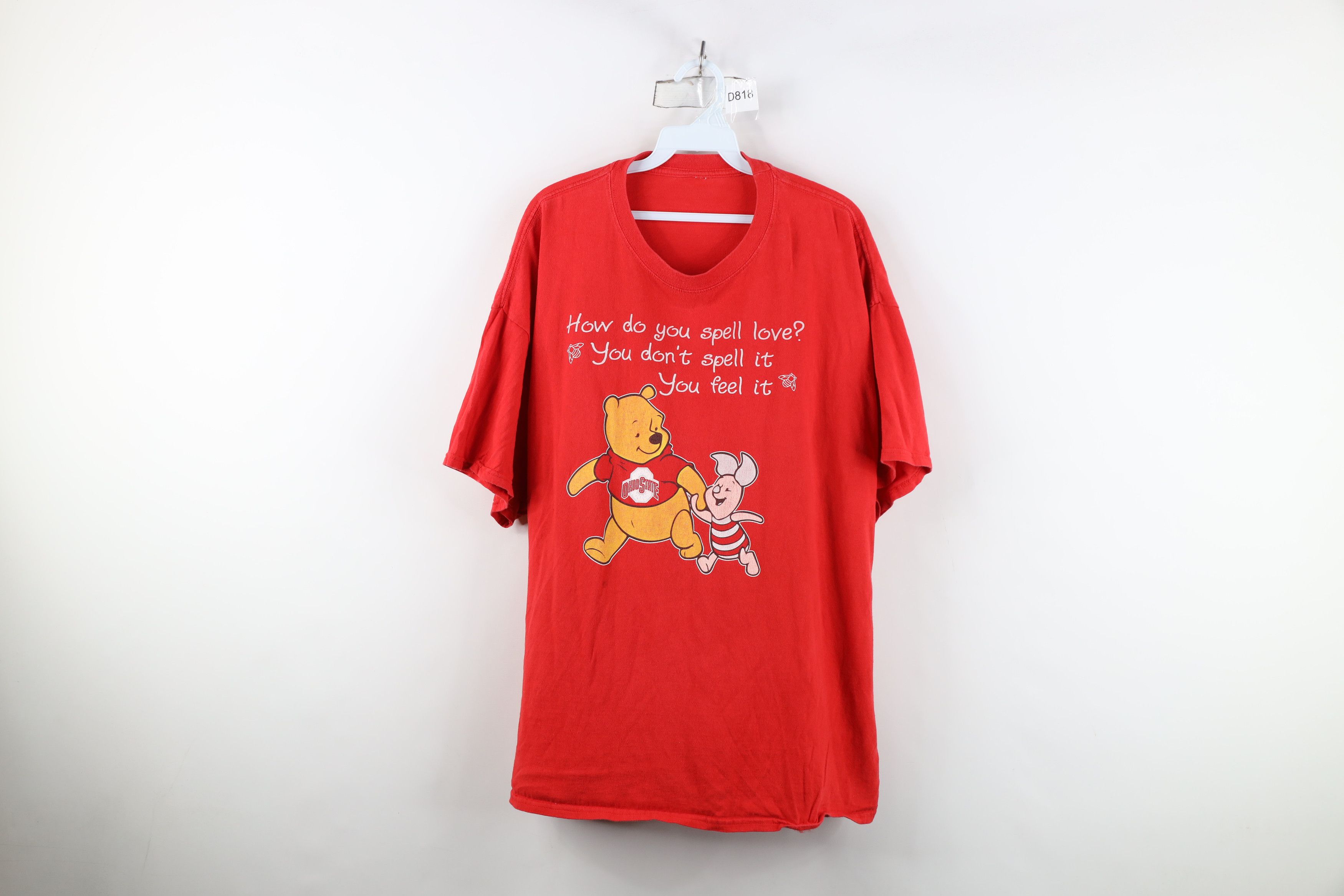 Disney Vintage 90s Disney Winnie the Pooh Ohio University T-Shirt Size 3XL / US 20-22 - 1 Thumbnail