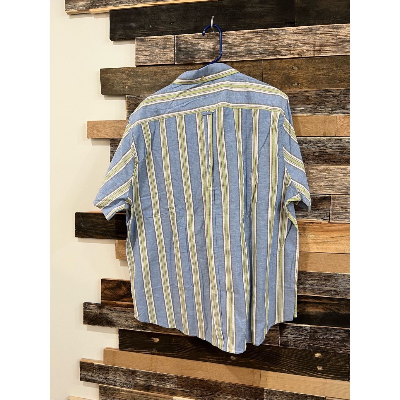 Ben Sherman Ben Sherman NWT Short sleeve Blue W/Green Tan Stripes Button Size US XXL / EU 58 / 5 - 2 Thumbnail
