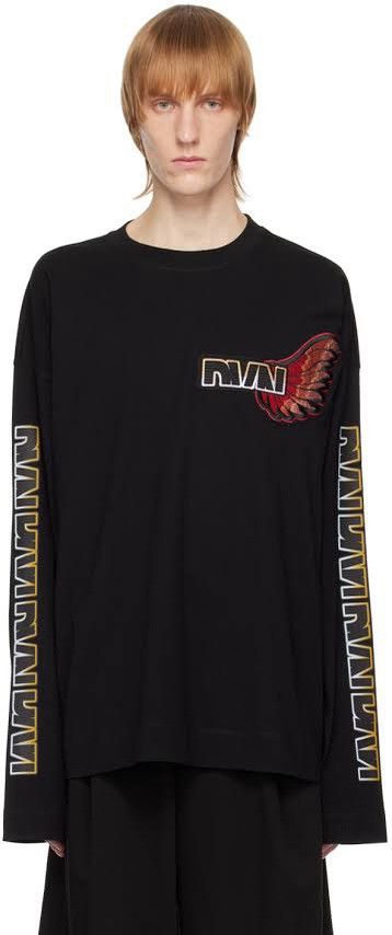 Dries Van Noten Black Embroidered Long Sleeve T-shirt Size US S / EU 44-46 / 1 - 3 Thumbnail