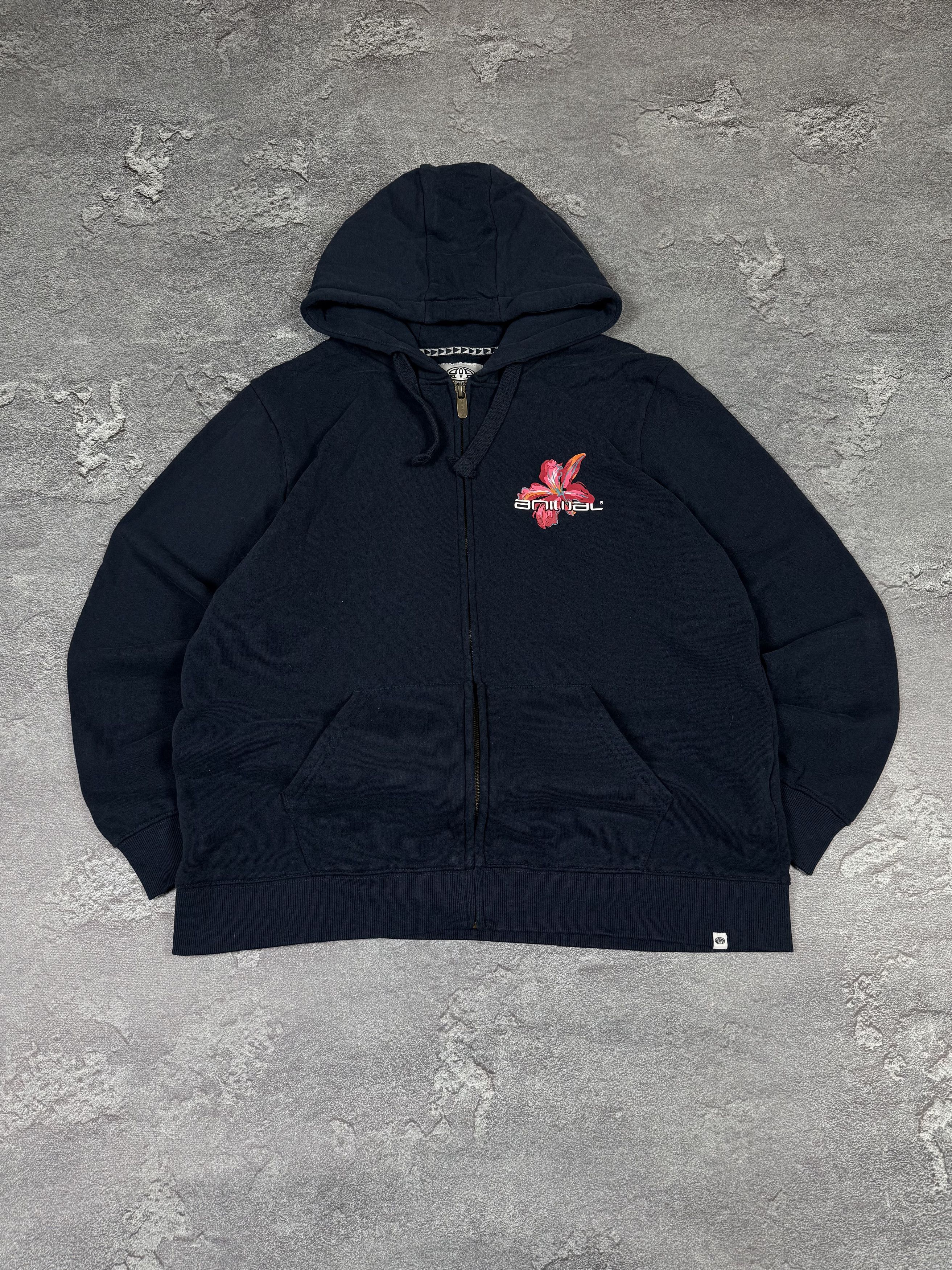 Quiksilver Y2K Animal Floral Zip Up Navy Surf Style Hoodie Size XL / US 12-14 / IT 48-50 - 1 Thumbnail