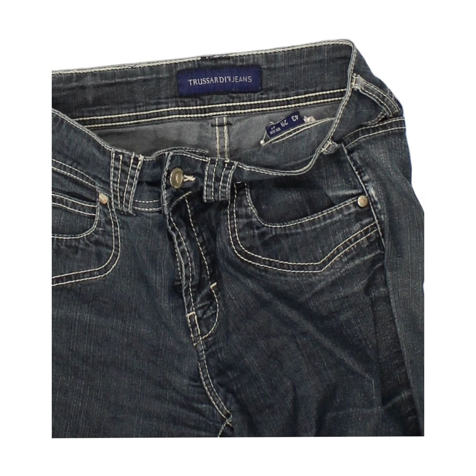 Trussardi TRUSSARDI Womens Tapered Jeans Blue Cotton W27 L28 Size 27" / US 4 / IT 40 - 3 Thumbnail