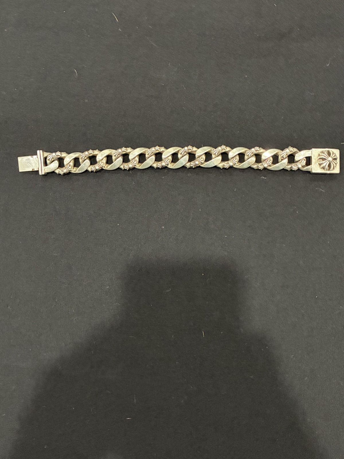 Chrome Hearts Large Fancy Link Plus Cross Box ID Bracelet