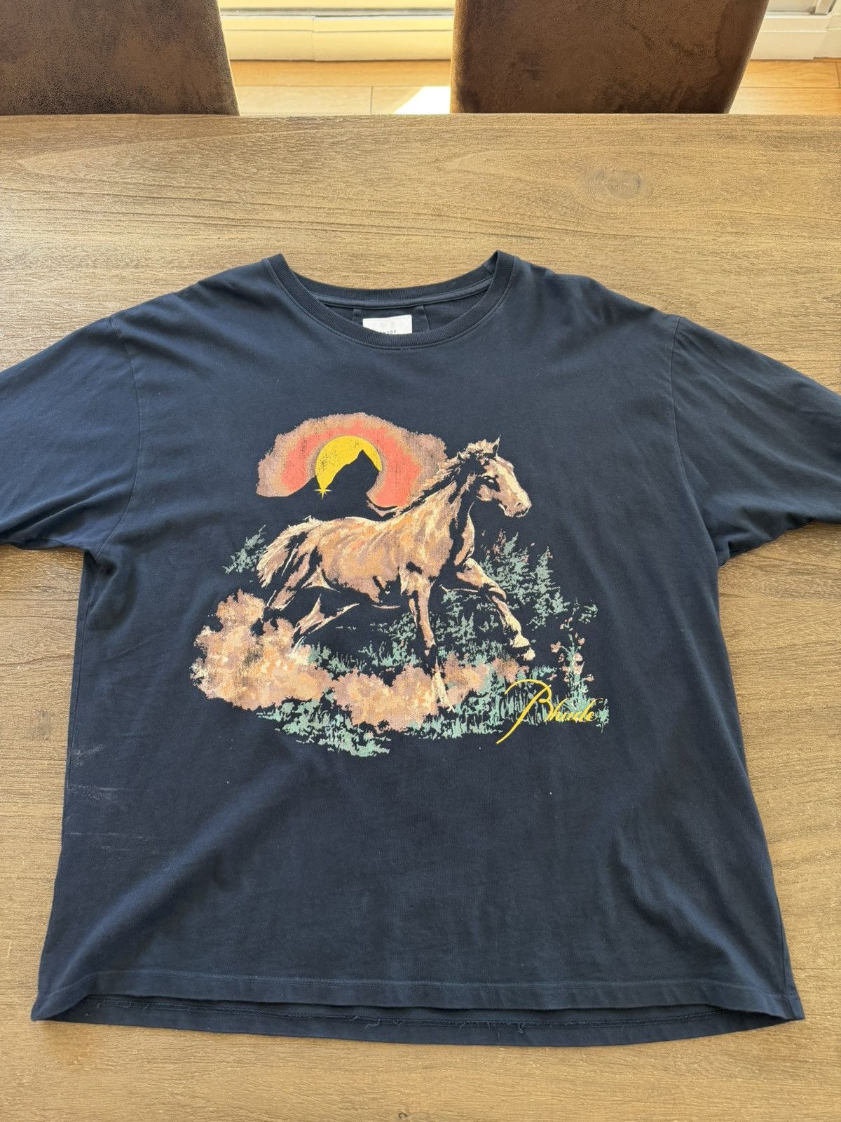 Rhude Rhude - santos horse vintage logo tee - size M Size US M / EU 48-50 / 2 - 2 Thumbnail