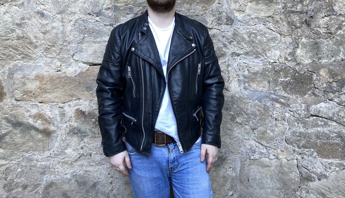 Vintage Rare Vintage 80s Wolf Leathers Biker Jacket Cafe Racer Size US L / EU 52-54 / 3 - 11 Thumbnail