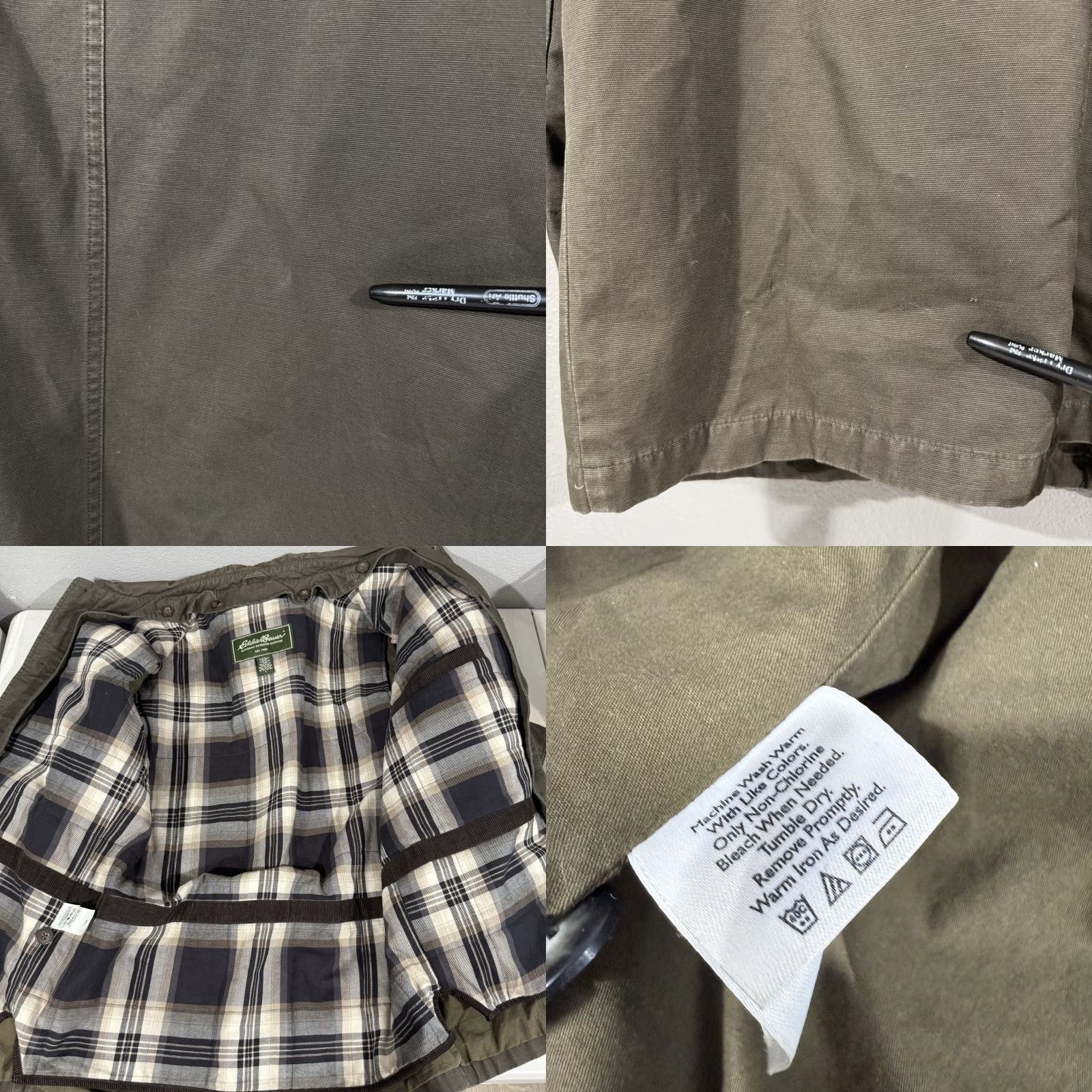 Eddie Bauer VINTAGE Eddie Bauer Barn Coat Lined Brown Plaid Button Up Mens Sz L Flaw Size US L / EU 52-54 / 3 - 9 Thumbnail