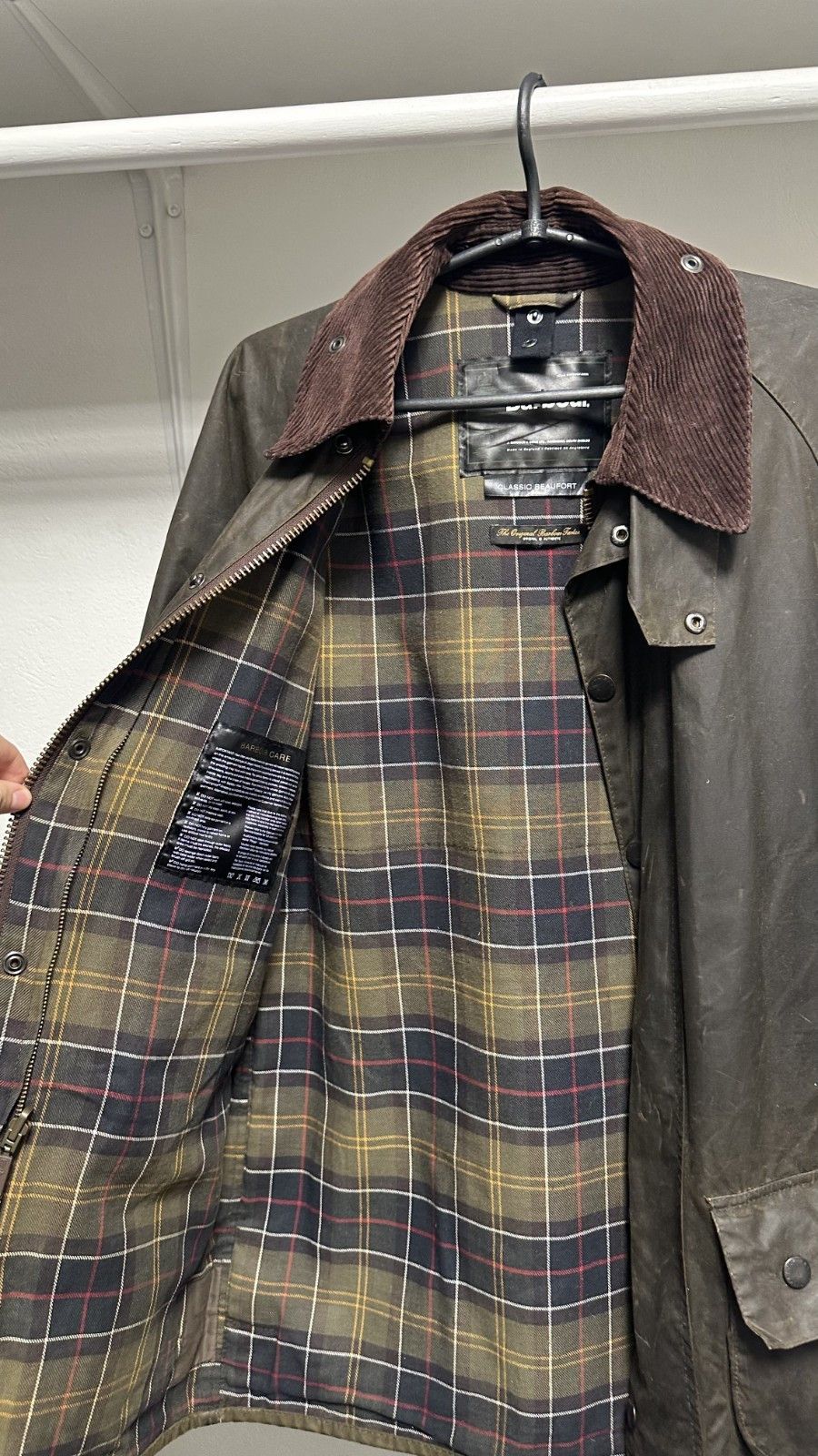 Barbour Barbour Classic Beaufort Waxed Plaid Lined Olive Jacket Size US M / EU 48-50 / 2 - 16 Thumbnail