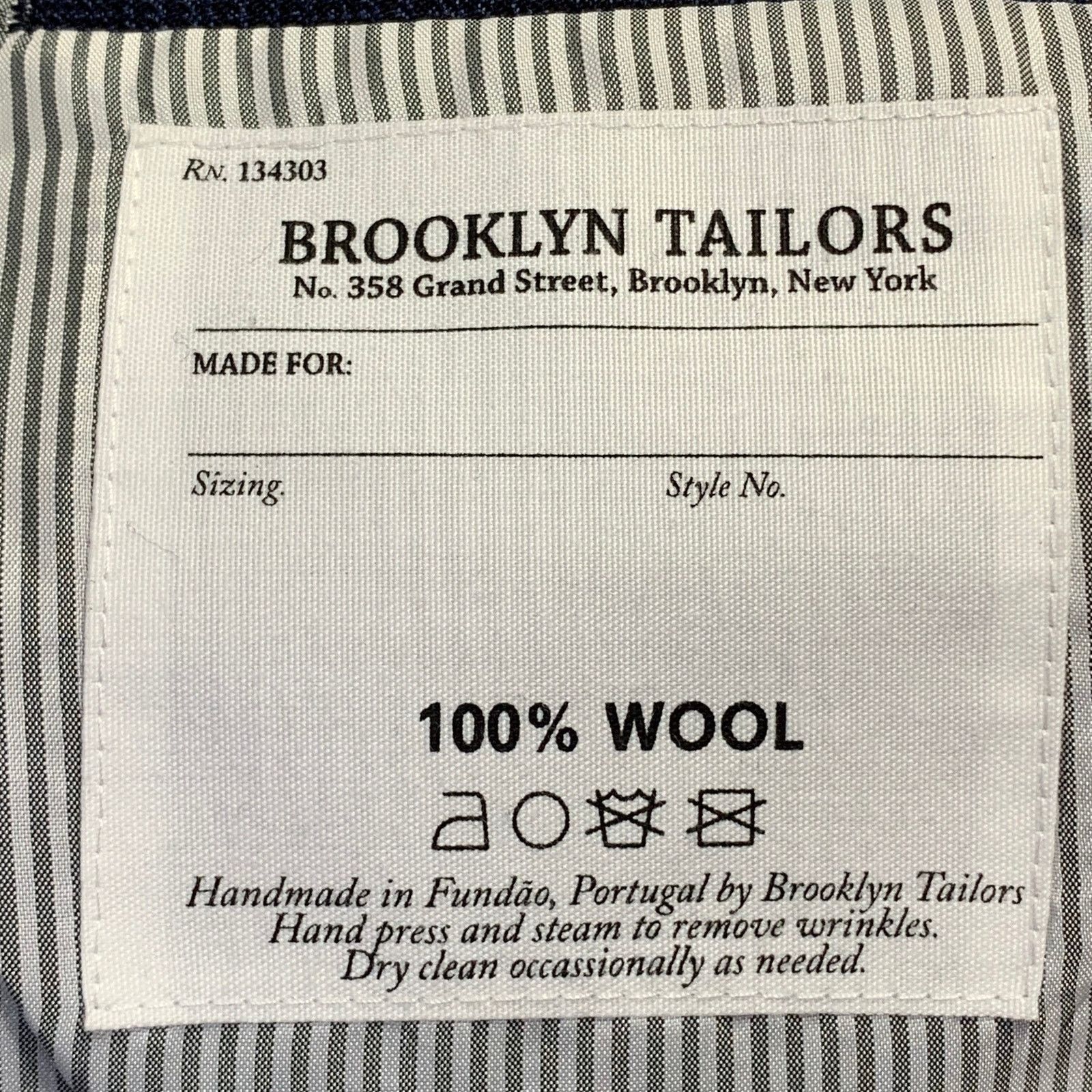 Brooklyn Tailors Size 38 Regular Blue Plaid Wool Notch Lapel Sport Coat Size 38R - 6 Thumbnail