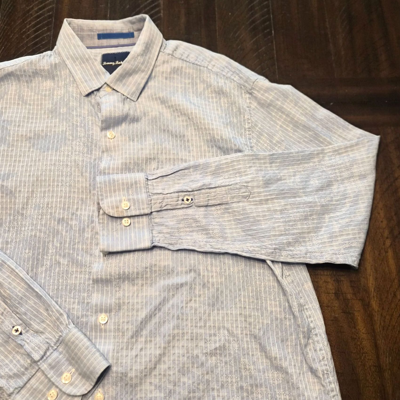 Tommy Bahama VINTAGE Tommy Bahama Mens Sz L Long Sleeve Button Down Shirt Silk Blend Blue Floral G252 Size US M / EU 48-50 / 2 - 2 Thumbnail