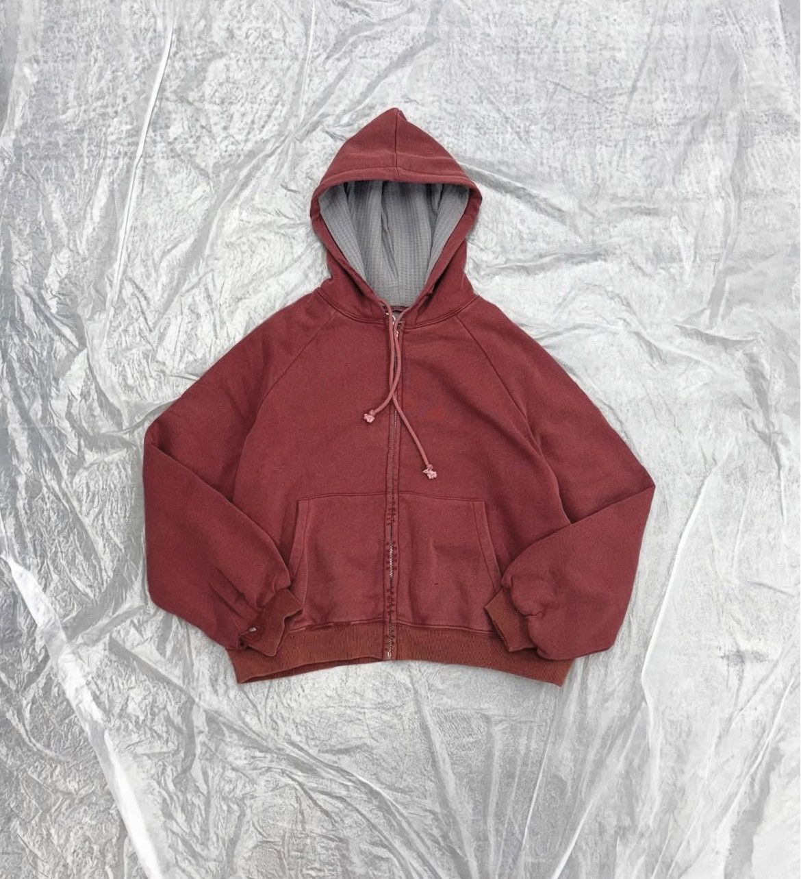basketcase gallery Basketcase Hench Thermal Lined Zip Up Hoodie “wash red” Size US M / EU 48-50 / 2 - 1 Thumbnail