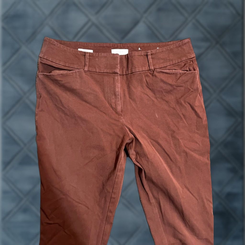 Loft LOFT Brown Dress Pants Women's Size 8 Pockets Skinny Ankle Regular Rise Mid Cotton Spandex Viscose Stretch Size 30" / US 8 / IT 44 - 1 Thumbnail