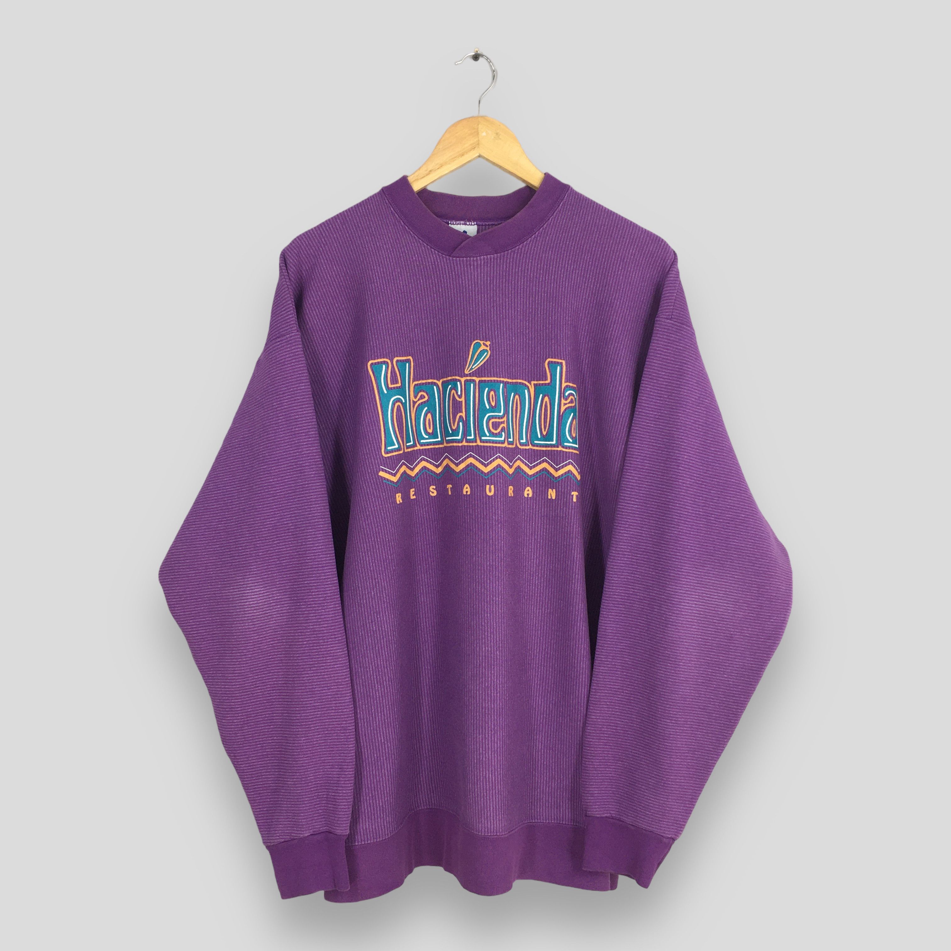 Midwest Kids Vintage 90s Hacienda Restaurant Purple Sweatshirt XLarge Size US XL / EU 56 / 4 - 1 Thumbnail