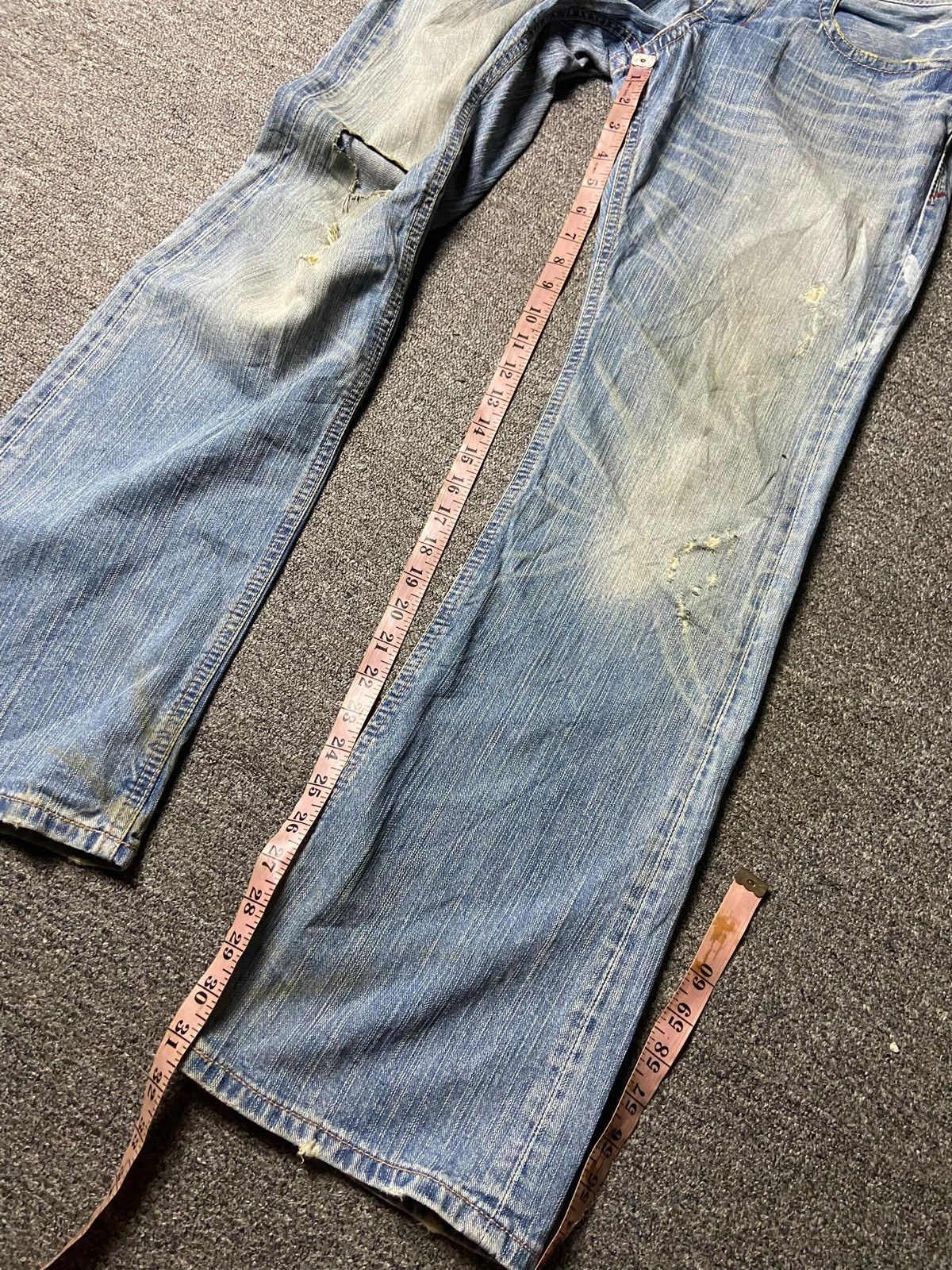 Japanese Brand Liberto XXX Distressed Ripped Denim Jeans (165) Size US 32 / EU 48 - 12 Thumbnail