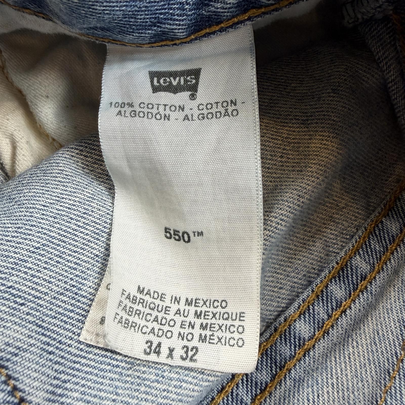 Levi's Levis 550 Relaxed Fit Jeans 34x32 Blue Light Wash Faded Size US 34 / EU 50 - 5 Thumbnail