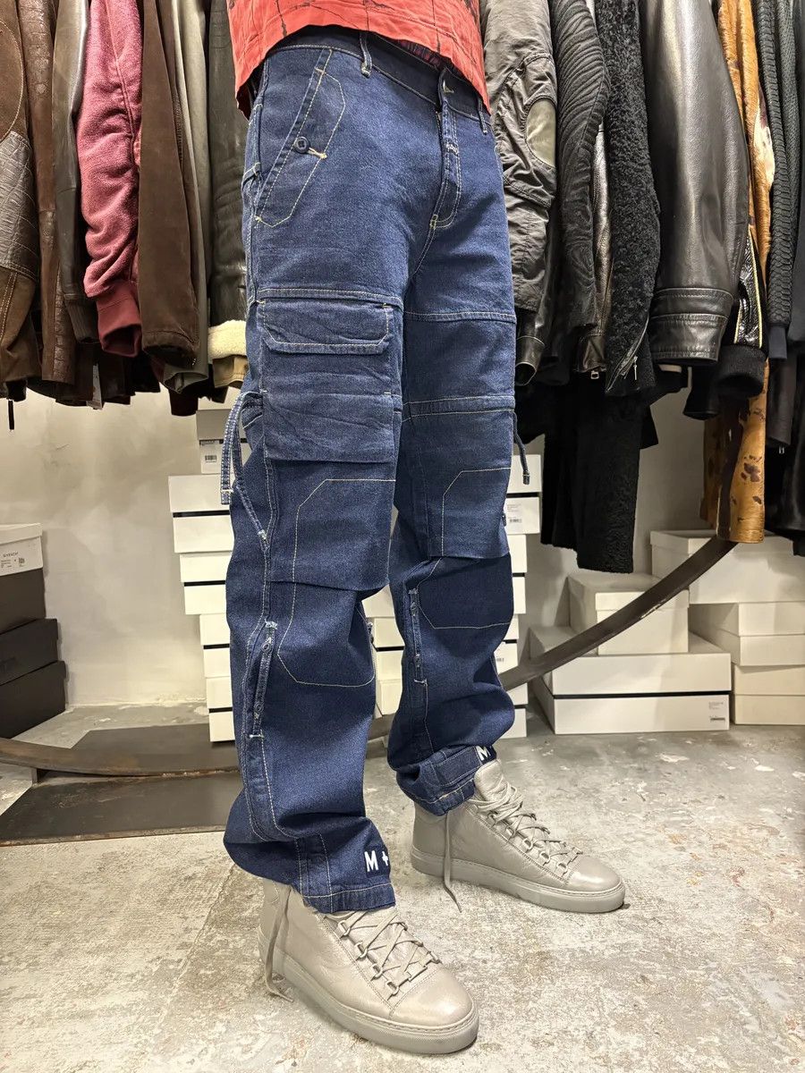 Marithe + Francois Girbaud 2000s Marithé + François Girbaud Blue Carpenter Denim Cargo Jeans Size US 32 / EU 48 - 2 Thumbnail