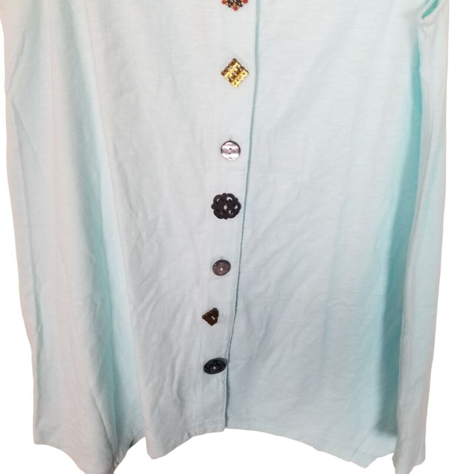 Soft Surroundings Soft Surroundings Womens Danielle Button Blouse M Coastal Size M / US 6-8 / IT 42-44 - 4 Thumbnail
