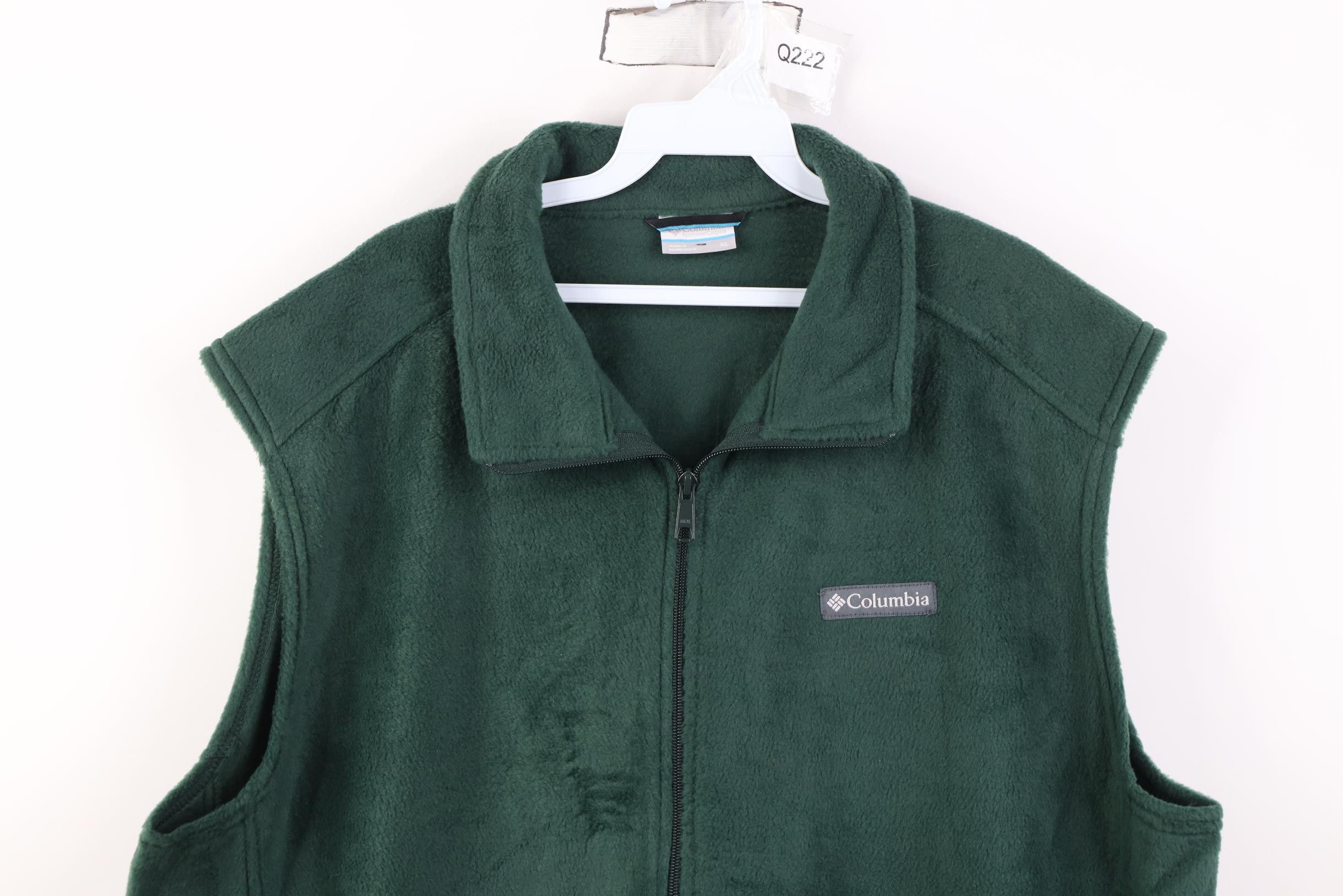 Columbia Deadstock Y2K Columbia Box Logo Fleece Vest Jacket Green Size US XL / EU 56 / 4 - 2 Thumbnail