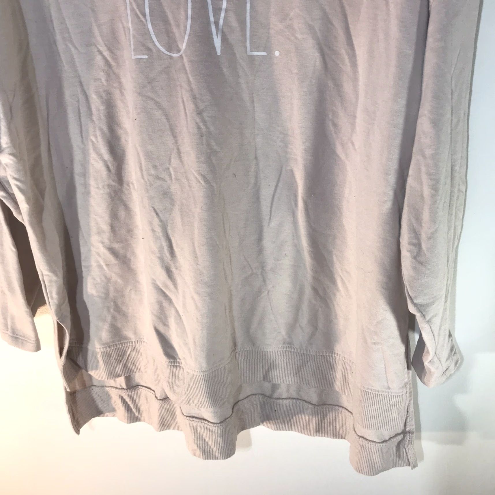 Vintage Rae Dunn Lt Peach Love Hi/Lo Sweatshirt Womens Size 2X Size XXL / US 16-18 / IT 52-54 - 3 Thumbnail