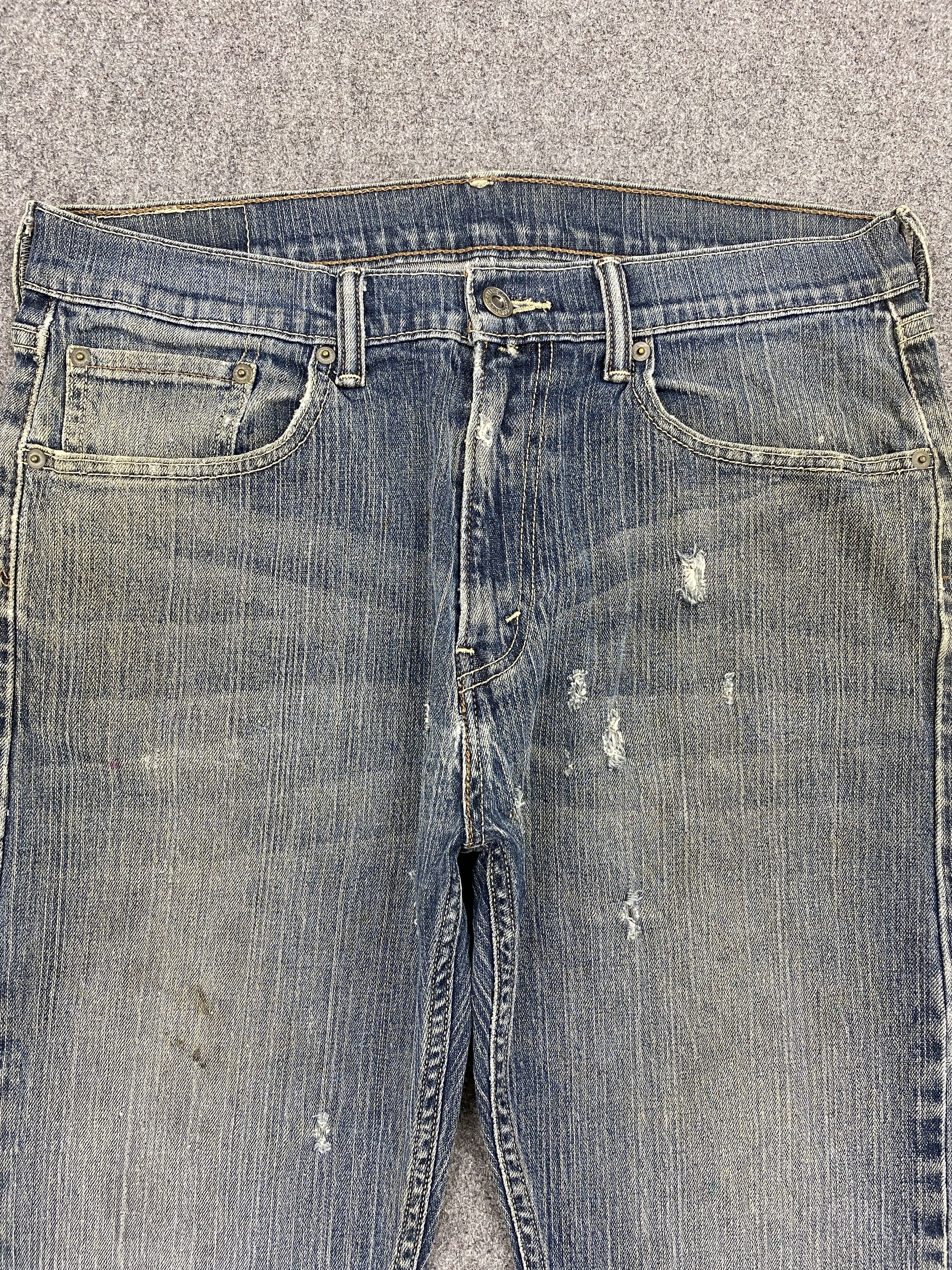 Levi's × Vintage Vintage Levi's Ripped Leg Rusty Denim Jeans Size US 34 / EU 50 - 2 Thumbnail