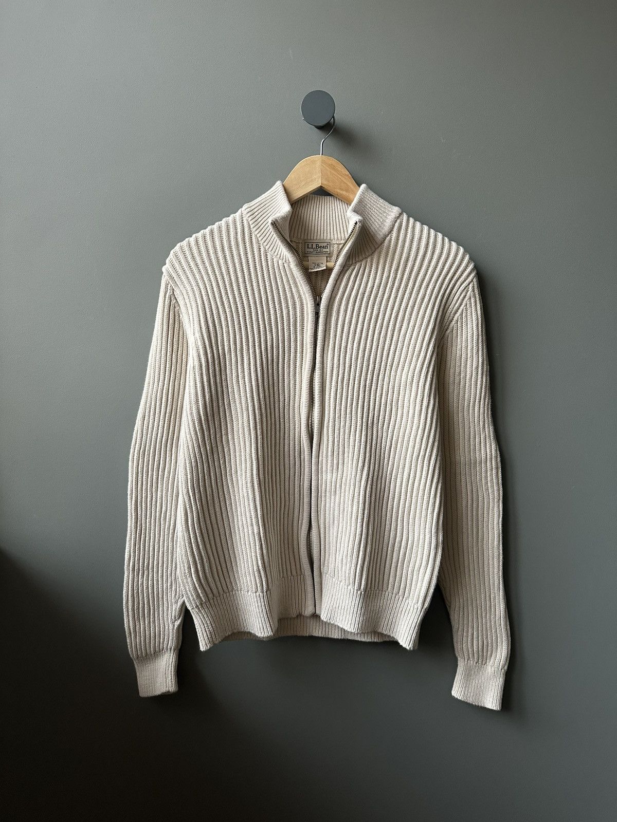 L.L. Bean Vintage L. L. Bean Beige Zip Ribbed Sweater 90s Size US S / EU 44-46 / 1 - 1 Thumbnail