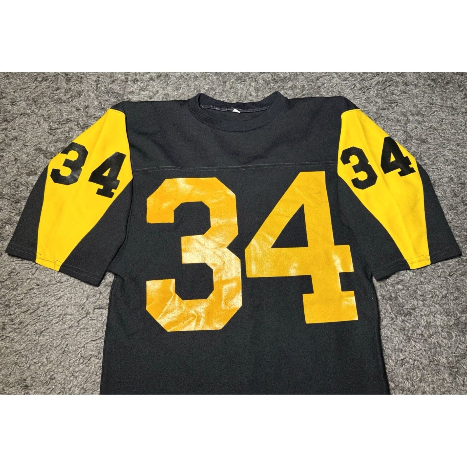 Vintage VINTAGE Evel Knievel Football Jersey T-Shirt Black Gold #34 Men’s Small S 70s 80s Mens Size US S / EU 44-46 / 1 - 4 Thumbnail