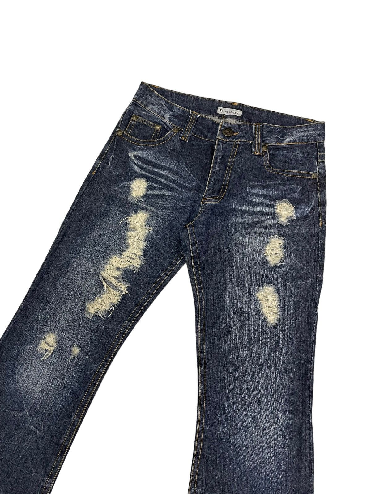 In The Attic Vintage Sorridere Japan Flare Jeans Punk Style Size US 33 - 5 Thumbnail