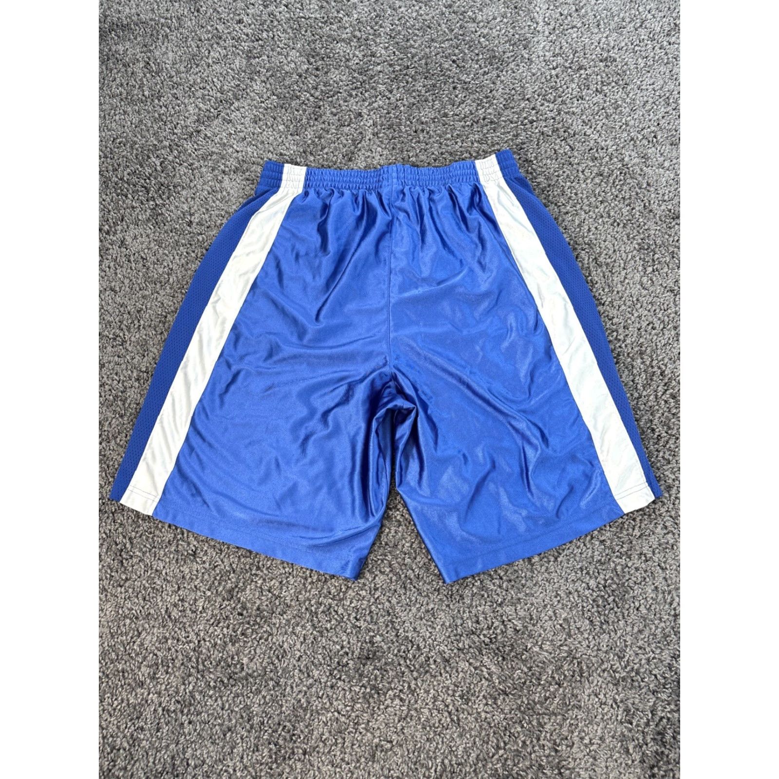 Nike VINTAGE Nike Shorts Mens XL Blue Dazzle Warm Up MMA Striped Basketball Y2K Mens Size US 36 / EU 52 - 8 Thumbnail