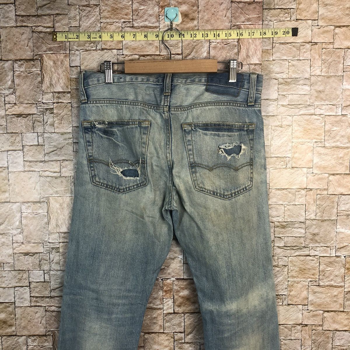 Japanese Brand American Eagle Outfitters Blue Distressed Denim Pants #A57 Size US 29 - 14 Thumbnail