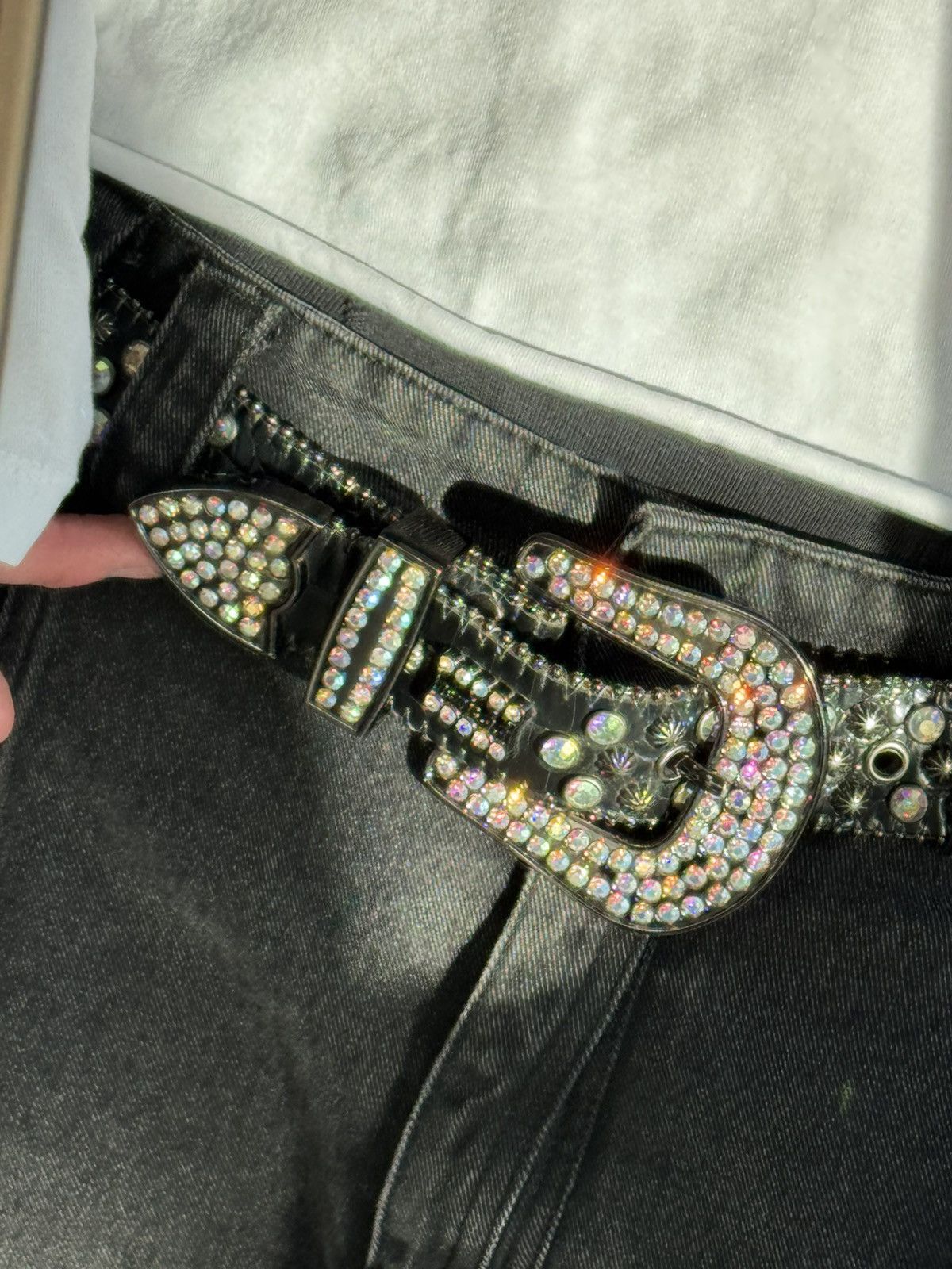 Japanese Brand Vintage Belts Y2K Bb.Simon Style Punk leather belt Japanese Size ONE SIZE - 3 Thumbnail