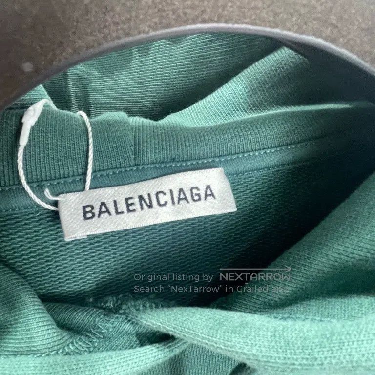 Balenciaga Balenciaga Back printed logo green hoodie Size US XS / EU 42 / 0 - 4 Thumbnail