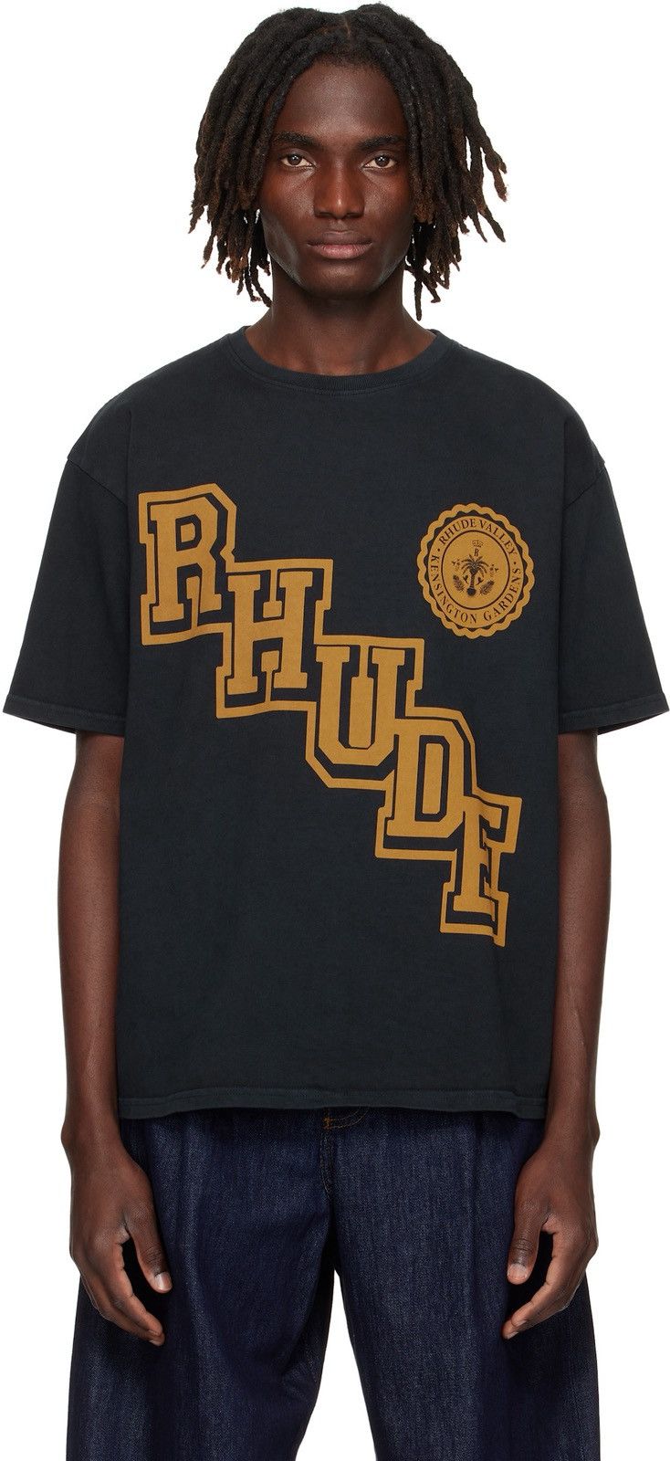 Rhude Rhude Collegiate Crest Tee Logo T-Shirt Sz XXL Black/Yellow Size US XXL / EU 58 / 5 - 5 Thumbnail