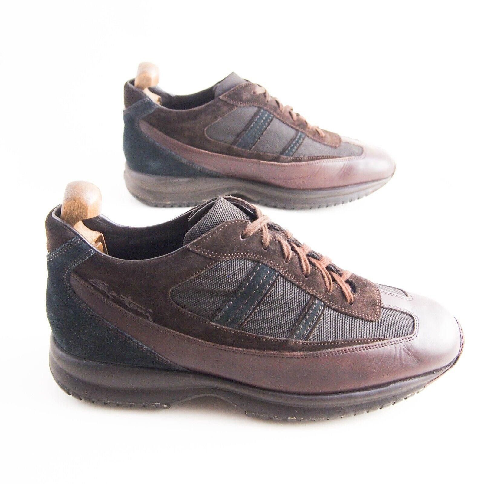 Santoni Santoni Low Top Sneakers Brown Leather Suede EU 42 US 9 Size US 9 / EU 42 - 4 Thumbnail