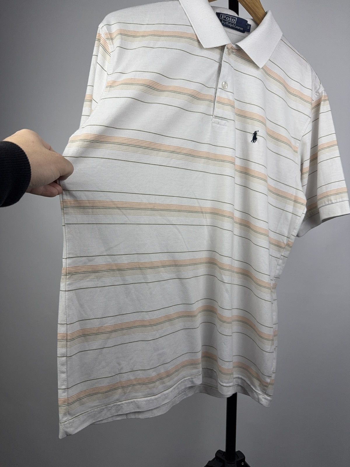Polo Ralph Lauren Luxury Retro Lauren Striped Polo Shirt Vintage White XL Size US XL / EU 56 / 4 - 9 Thumbnail