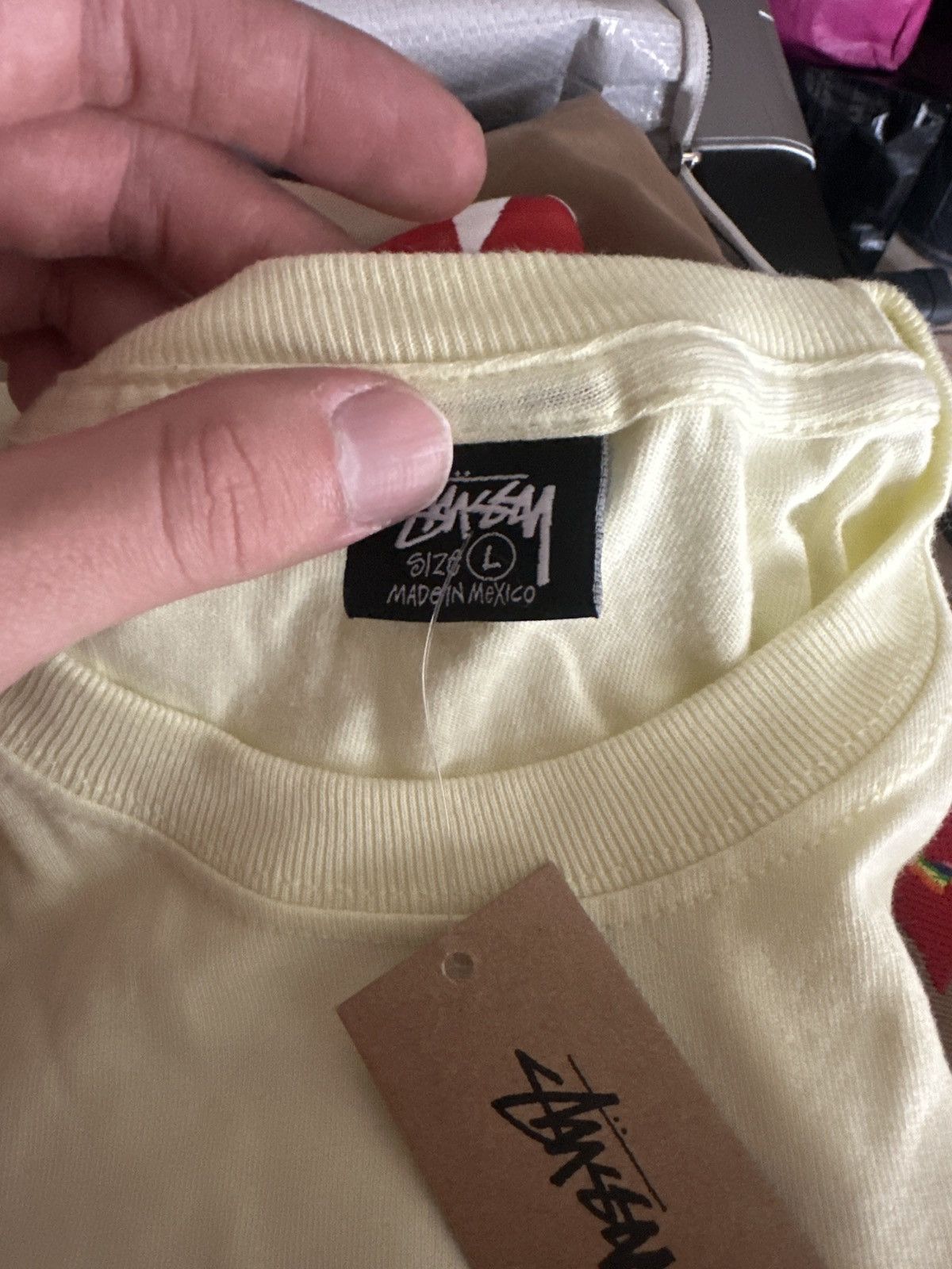 Stussy Pale yellow /cream like color way stussy shirt Size US L / EU 52-54 / 3 - 4 Thumbnail