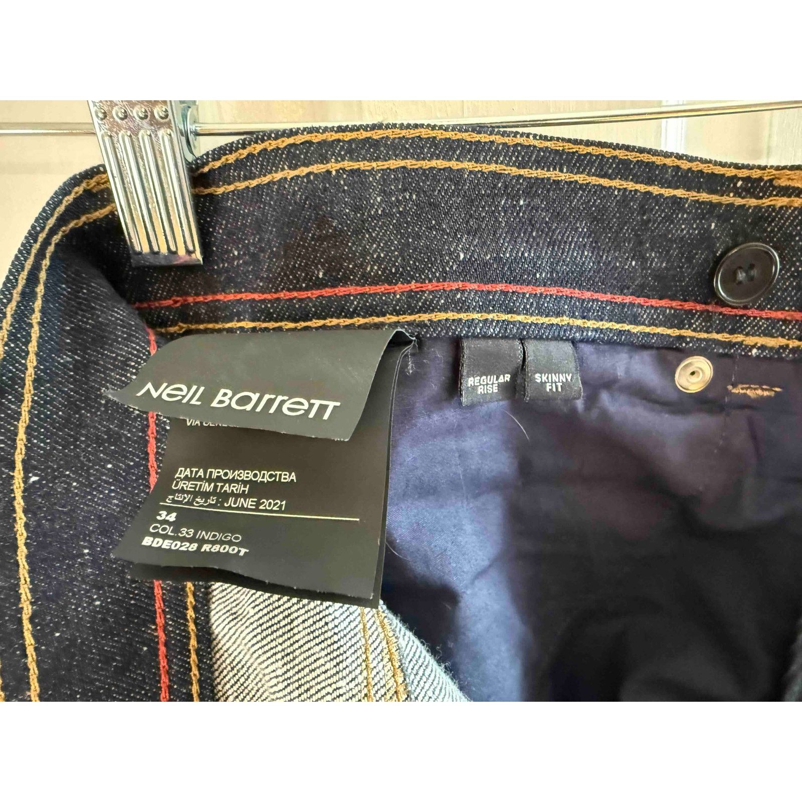 Neil Barrett Neil Barrett Men's Jeans Indigo Skinny Fit Size 34 Size US 34 / EU 50 - 6 Thumbnail