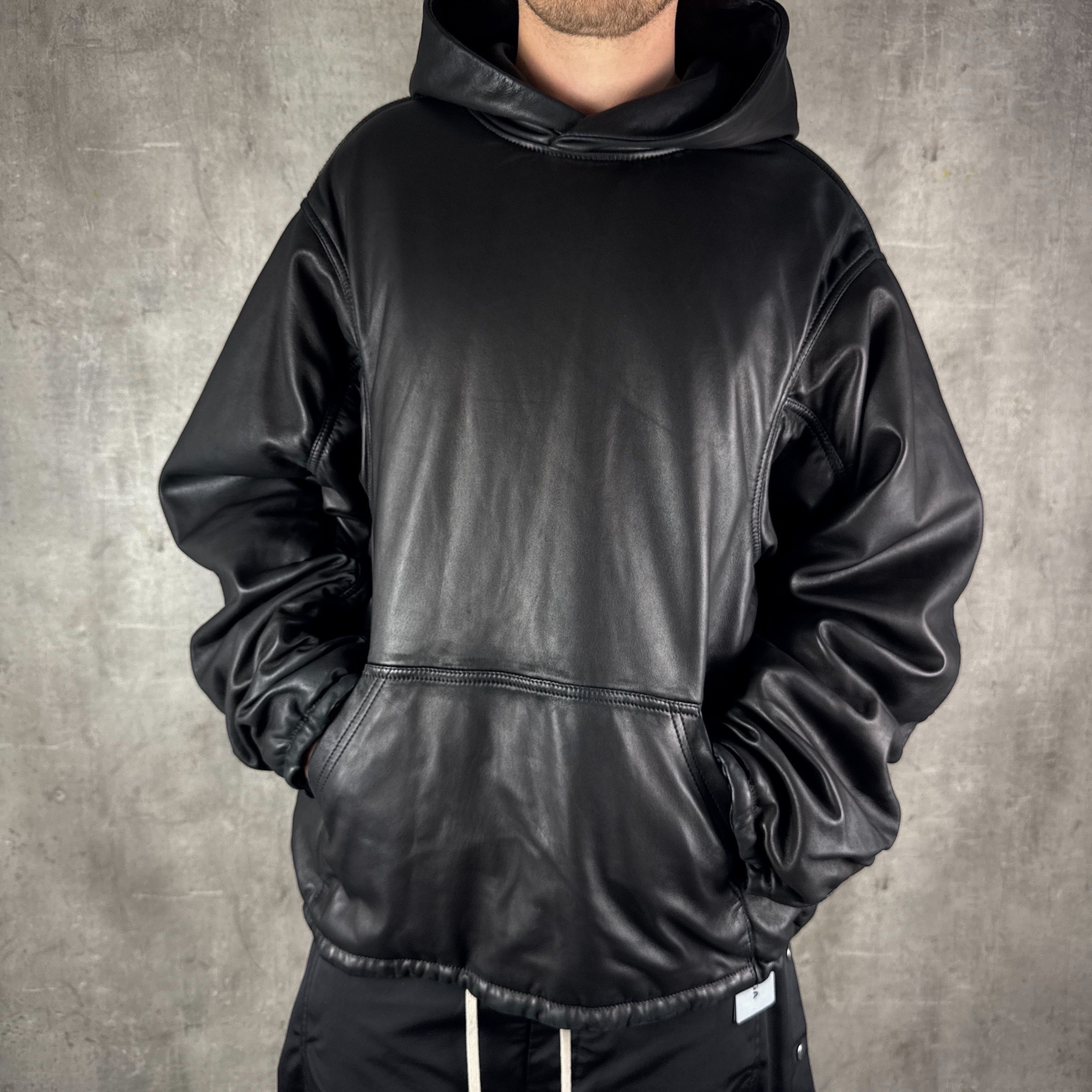 Balenciaga BALENCIAGA Oversized Leather Hoodie Size US S / EU 44-46 / 1 - 4 Thumbnail